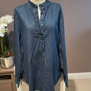 Ruffle collar Gap denim tunic